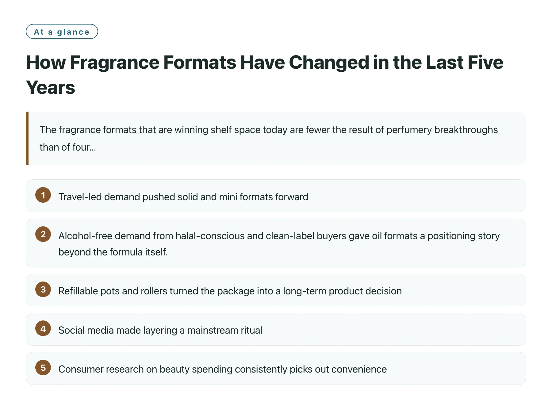 How Fragrance Formats Have Changed in the Last Five Years——全文要点速览